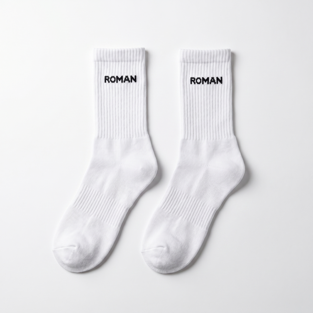 Roman Mid Crew Socks - flat lay