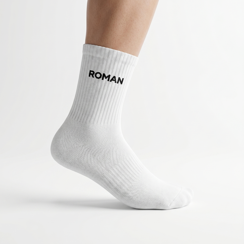 Roman Mid Crew Socks - on foot