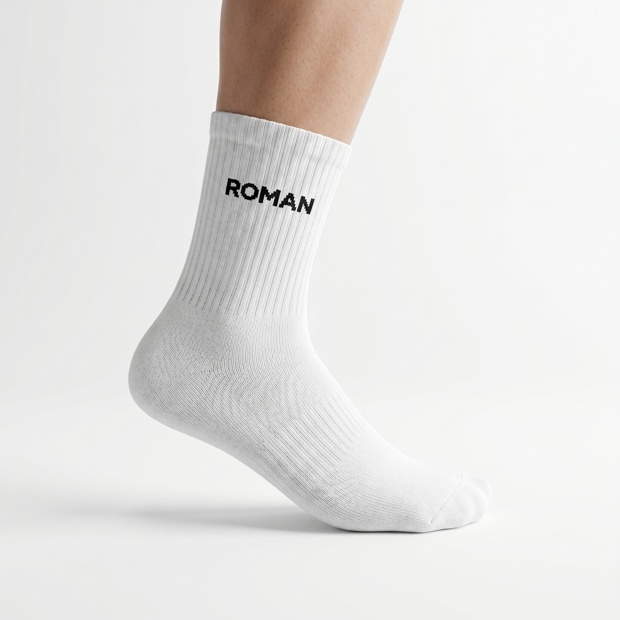 Roman Mid Crew Socks - on foot