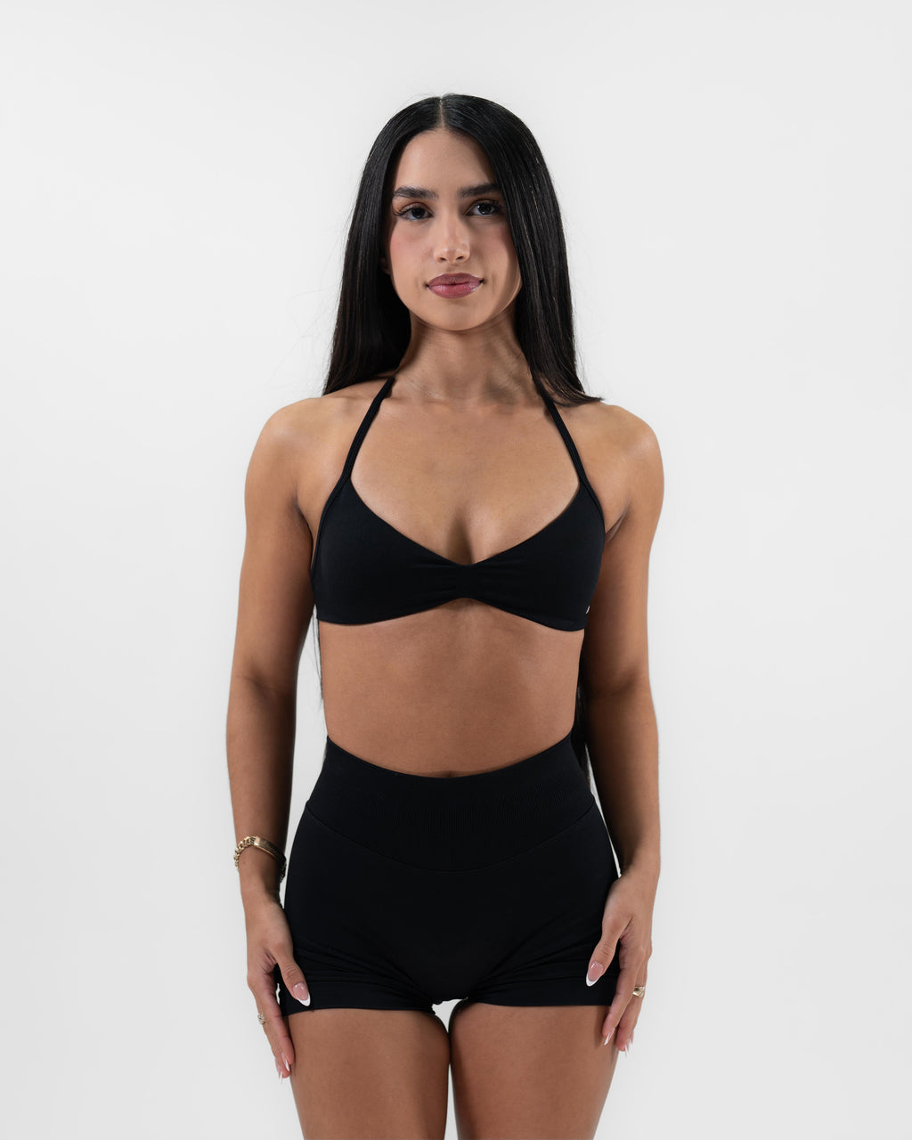 Stone Minimal Halter Bra Black 1