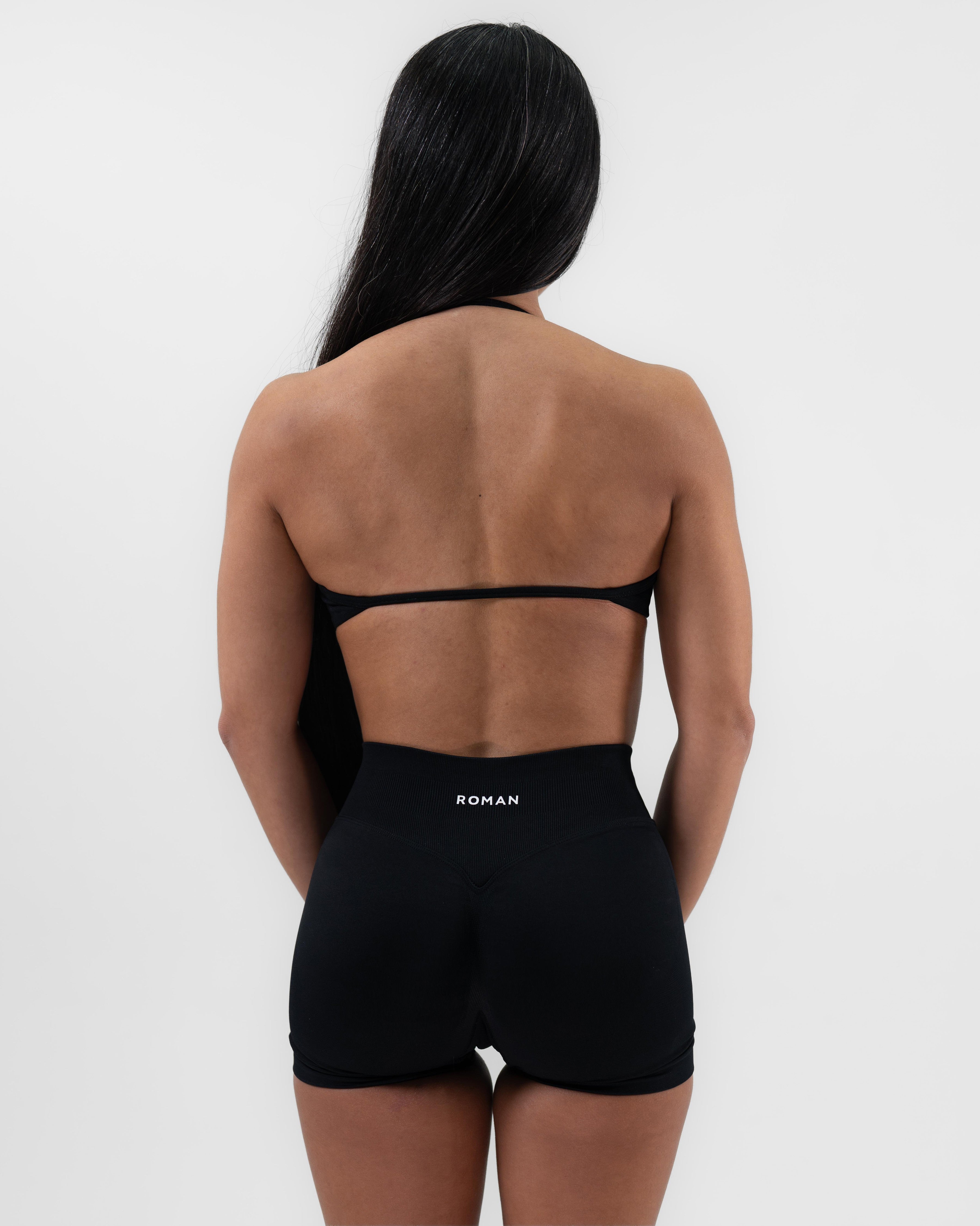 Stone Minimal Halter Bra Black 3