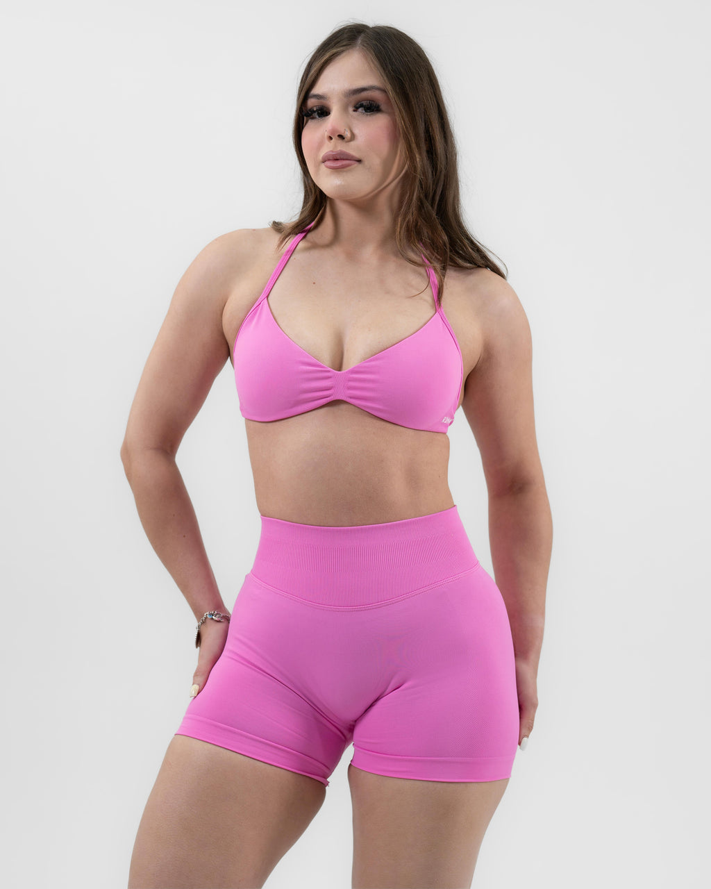 Stone Minimal Halter Bra Bubblegum Pink 1