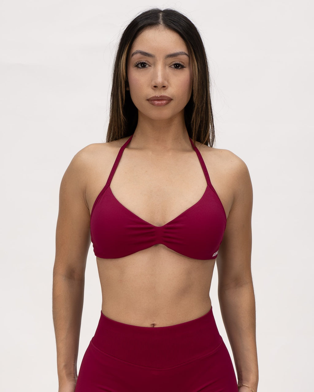 Stone Minimal Halter Bra Raspberry 2