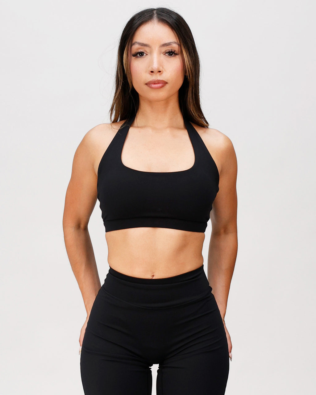 Form Halter Bra Black