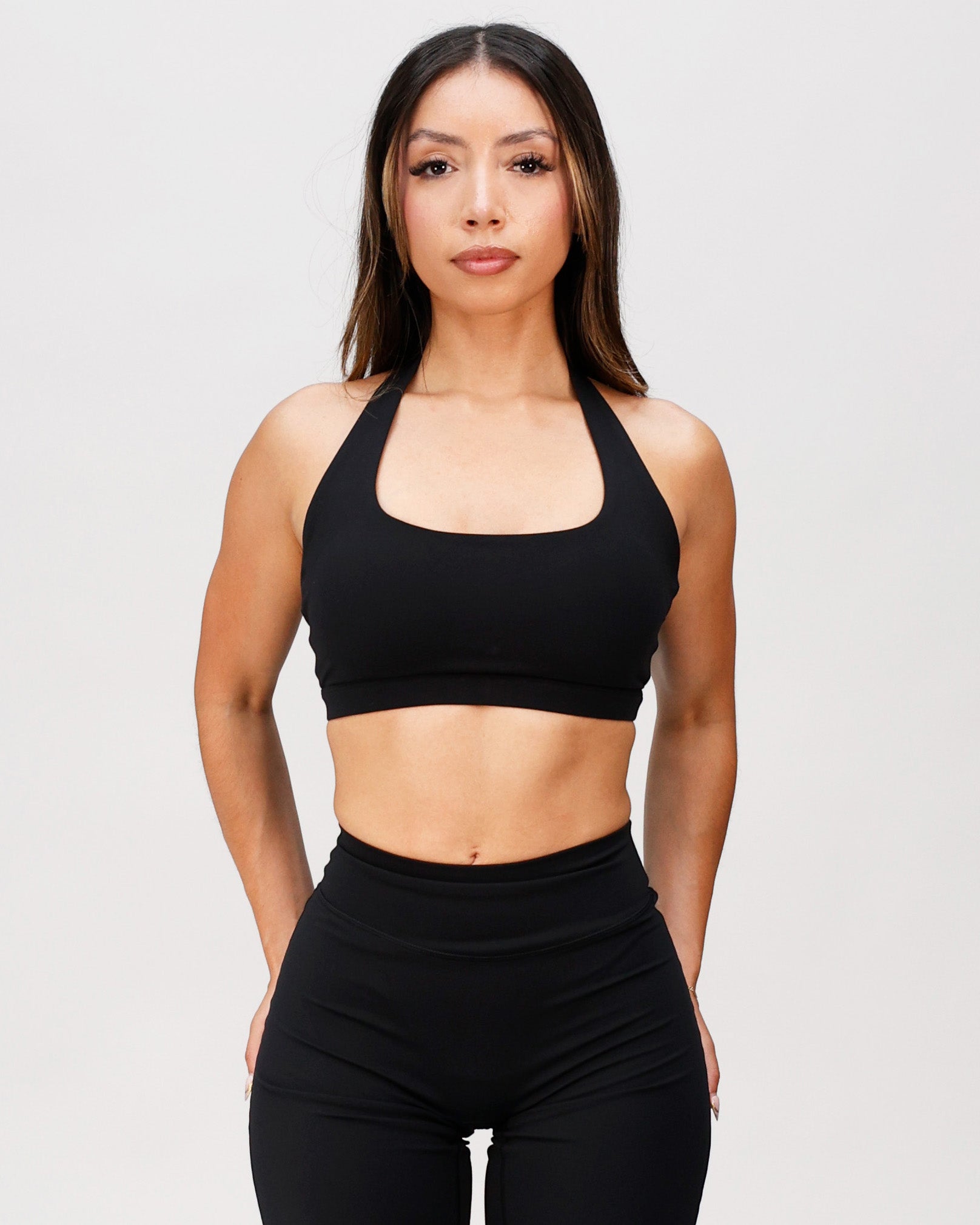 Form Halter Bra Black