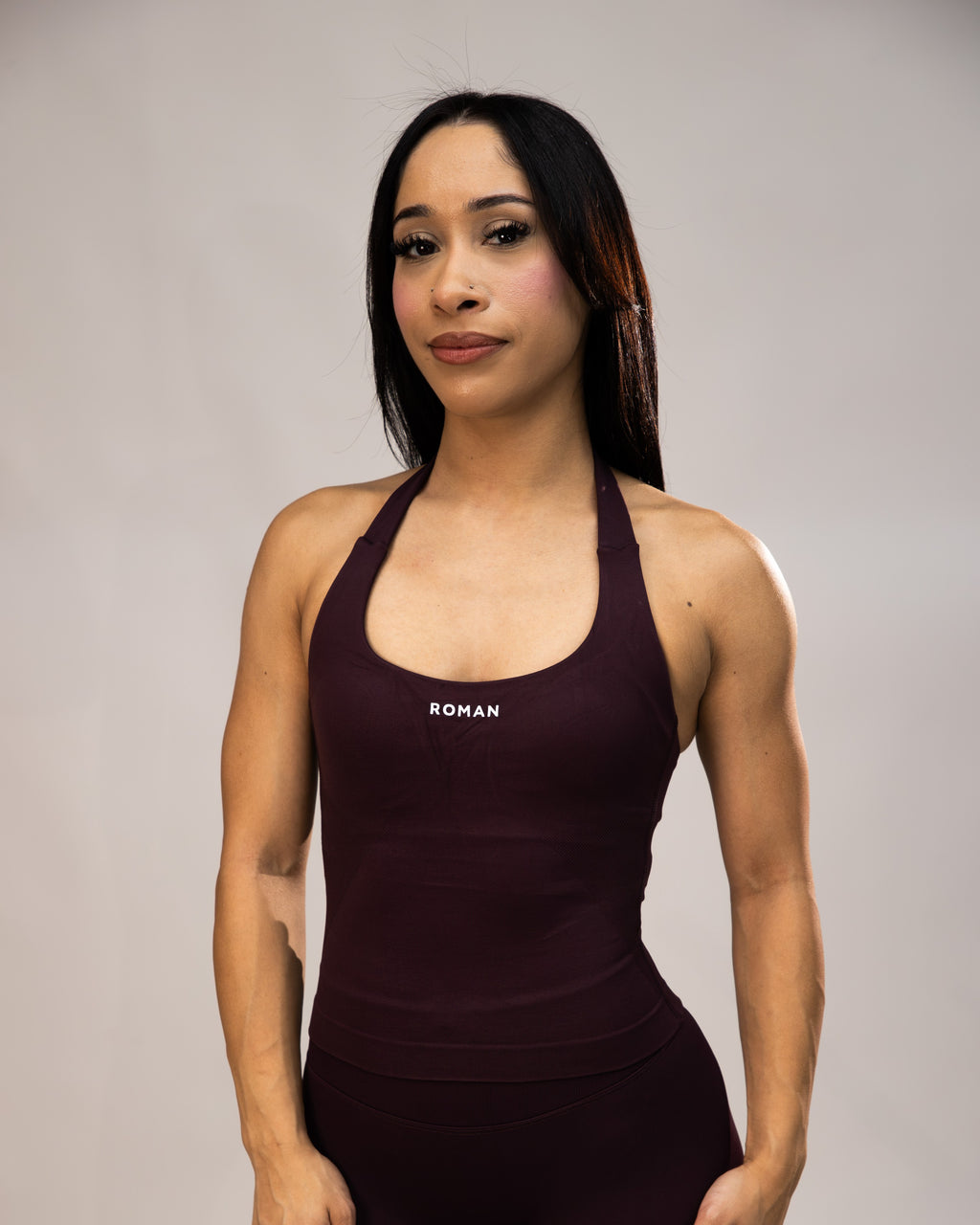 Stone Halter Top Plum 1