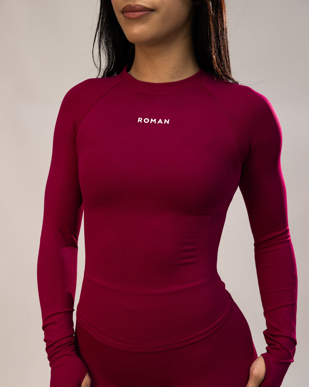 Stone Long Sleeve Top Raspberry 2