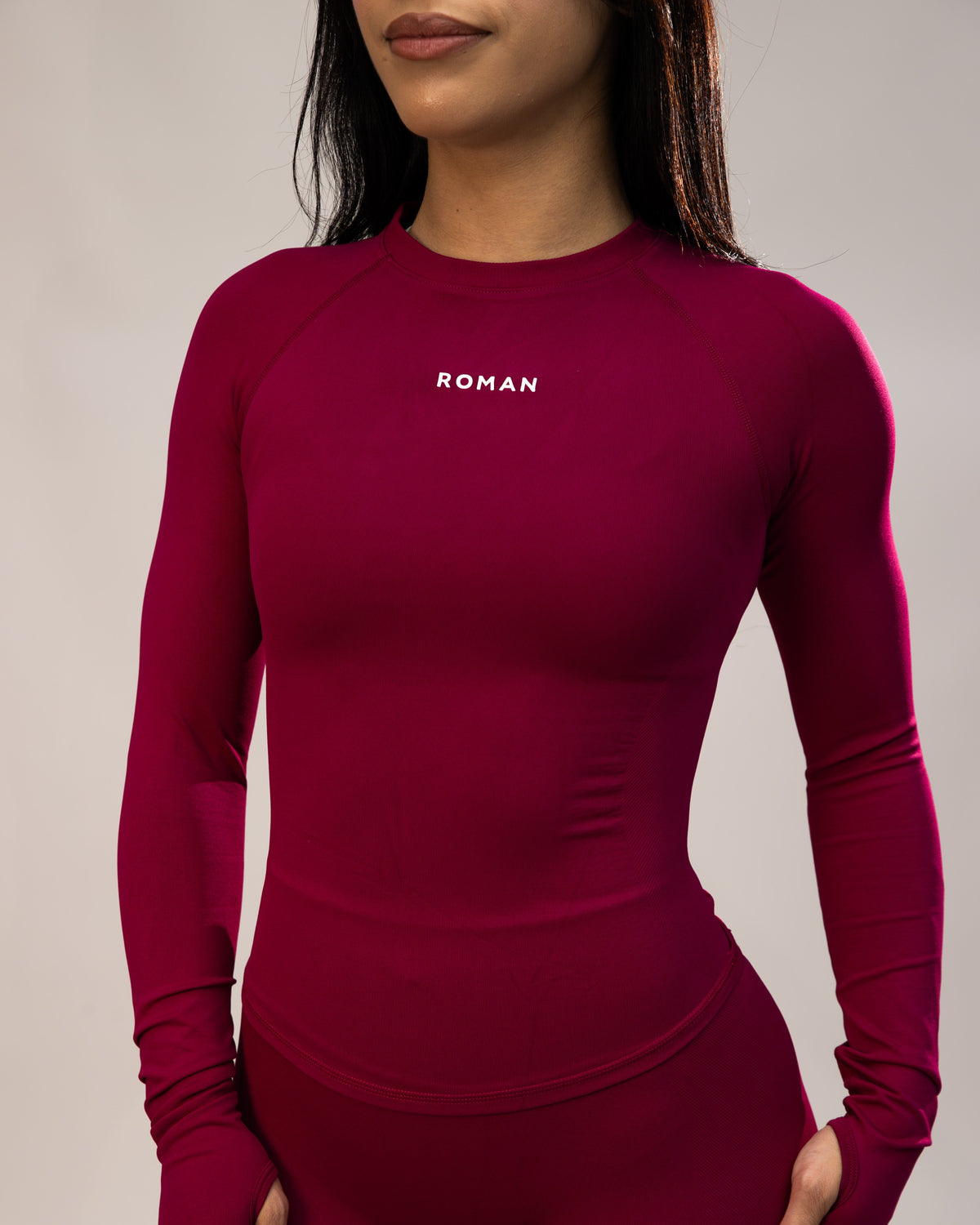 Stone Long Sleeve Top Raspberry 2