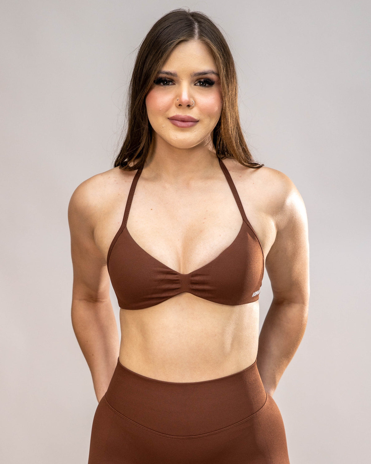Stone Minimal Halter Bra Brown 2