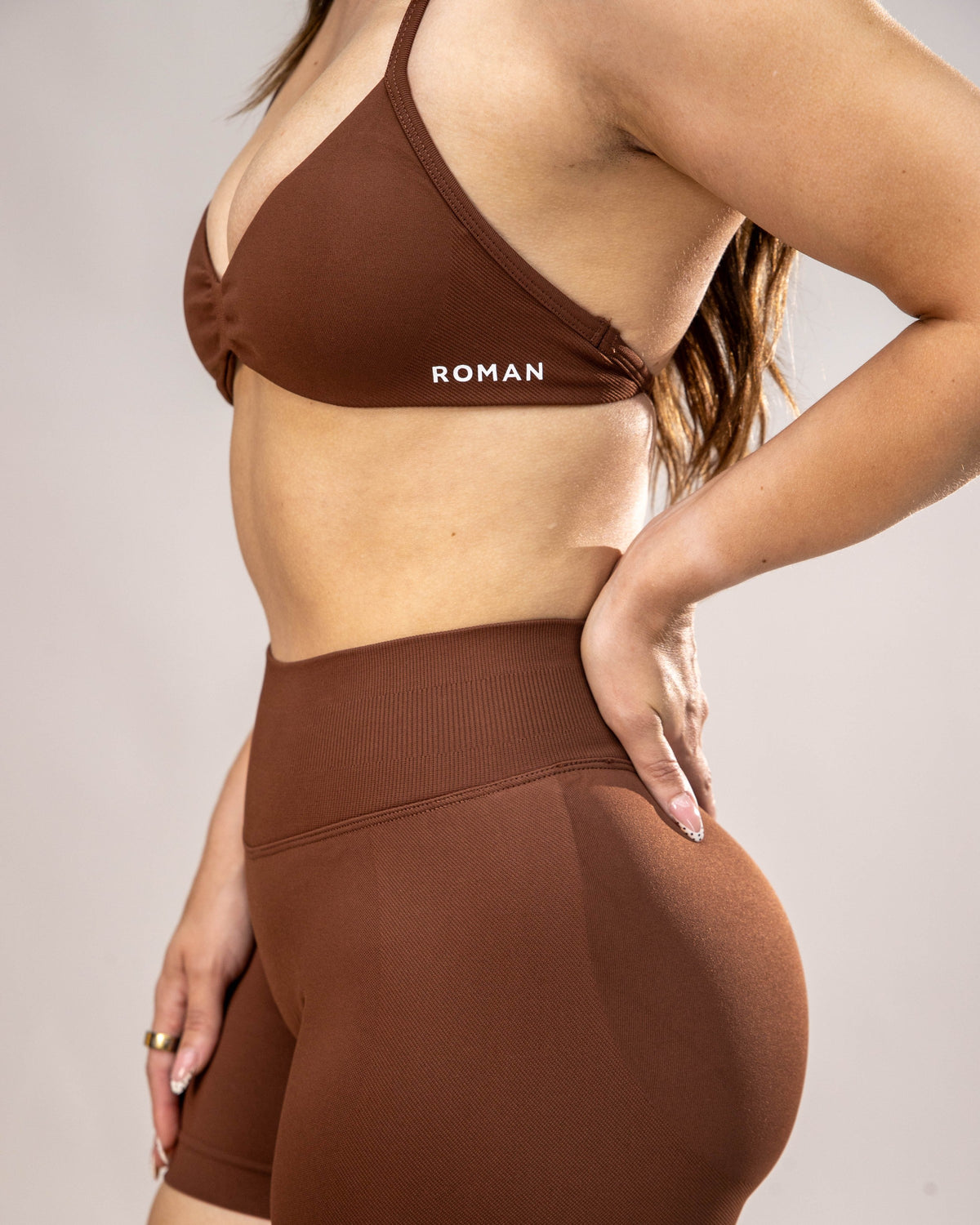 Stone Minimal Halter Bra Brown 3