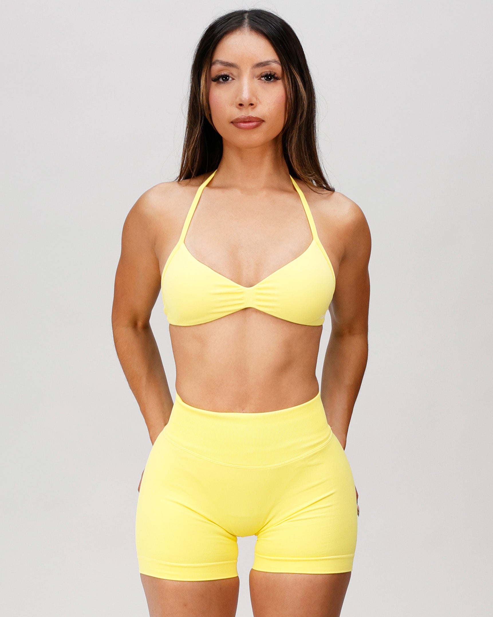 Stone Minimal Halter Bra Lemon