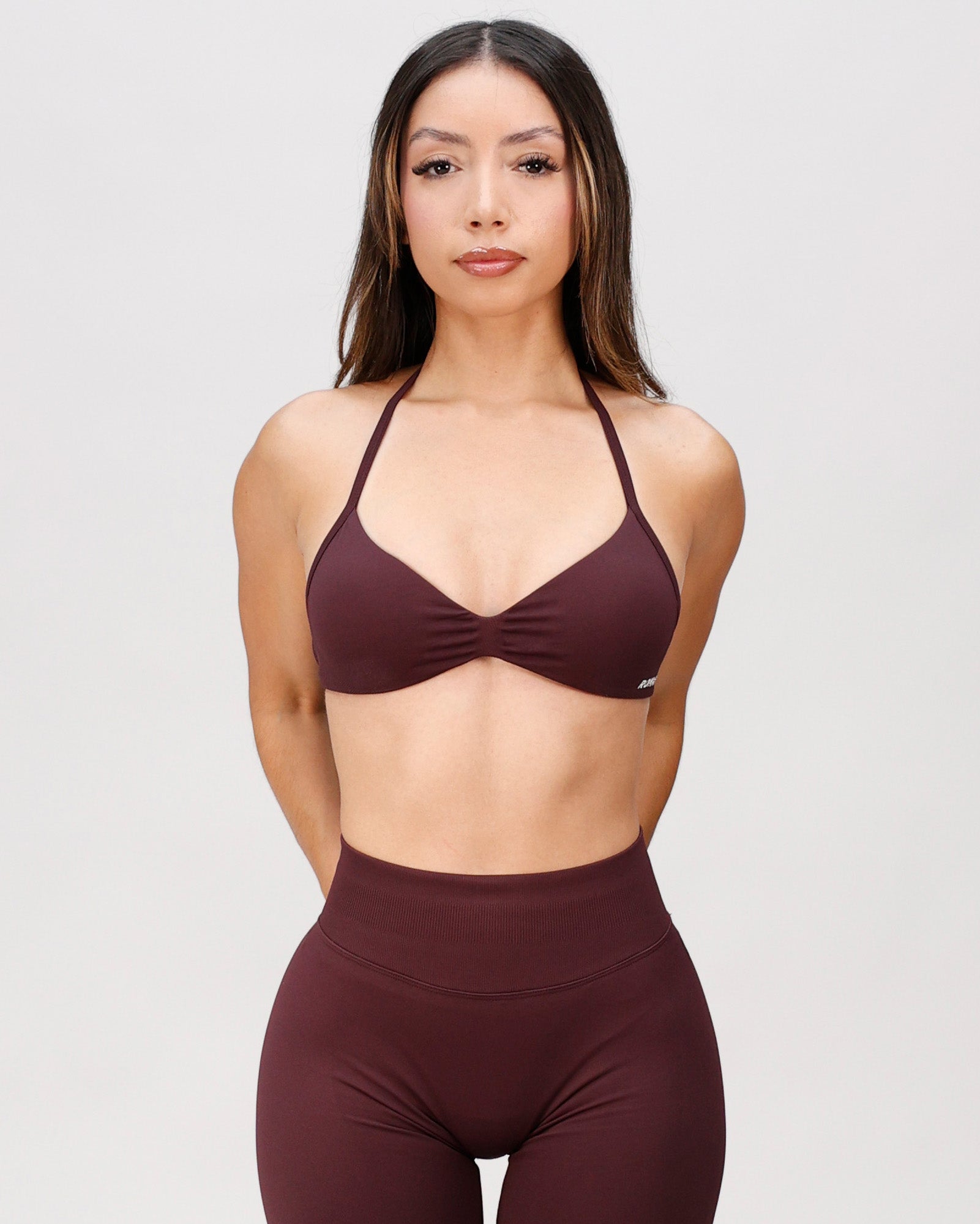 Stone Minimal Halter Bra Plum