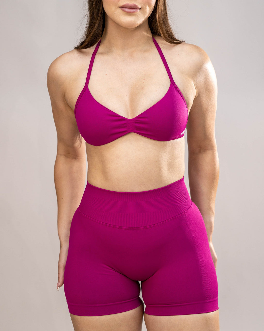Stone Minimal Halter Bra Ruby Red 2