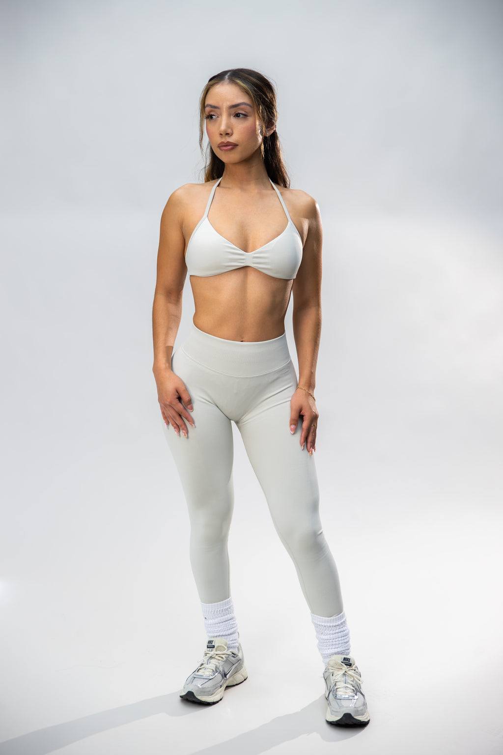 Stone Minimal Halter Bra Sand 1