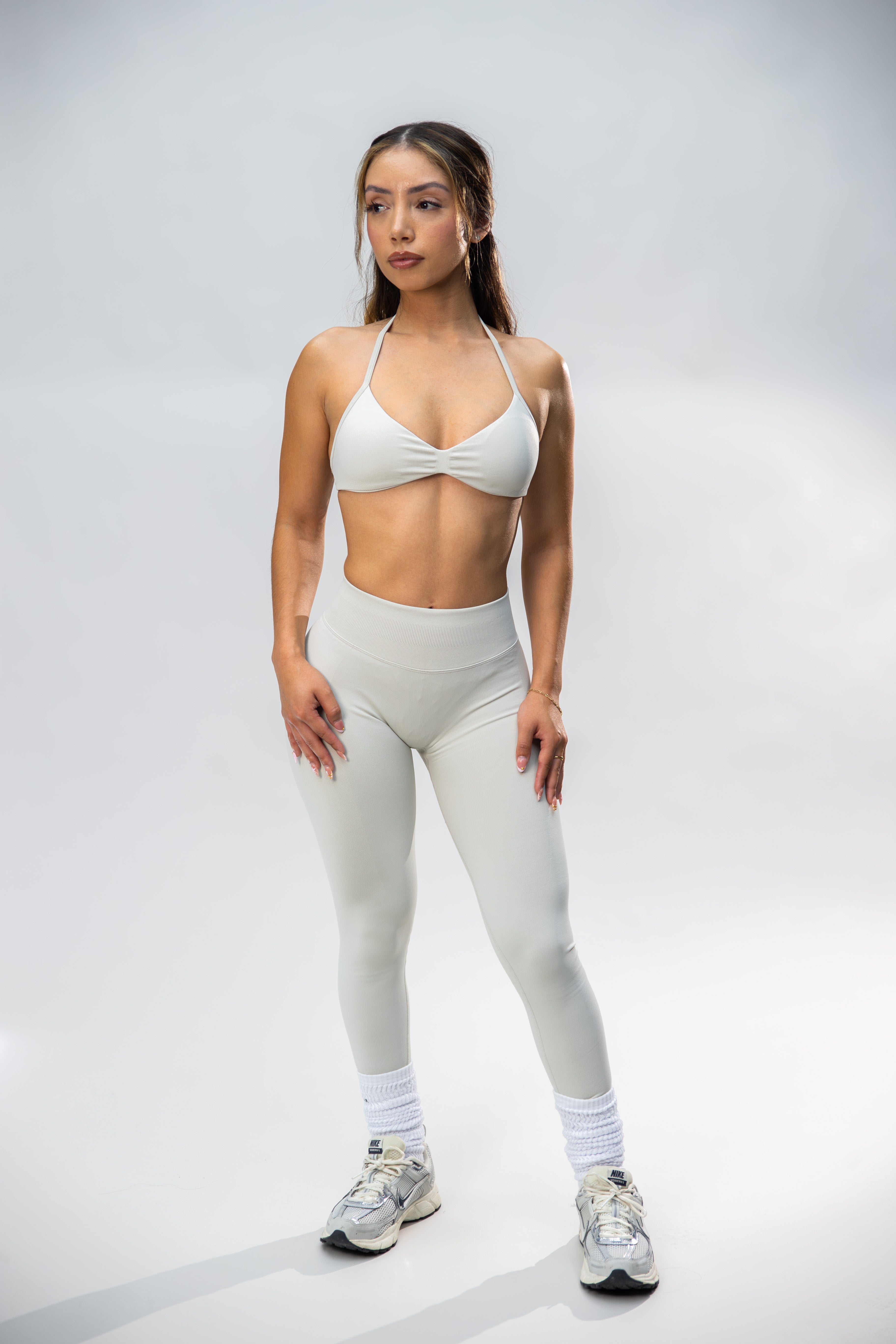 Stone Minimal Halter Bra Sand 1