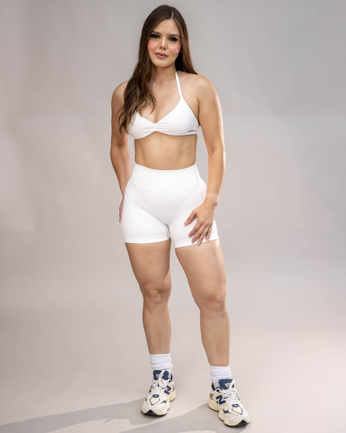 Stone Minimal Halter Bra White 1