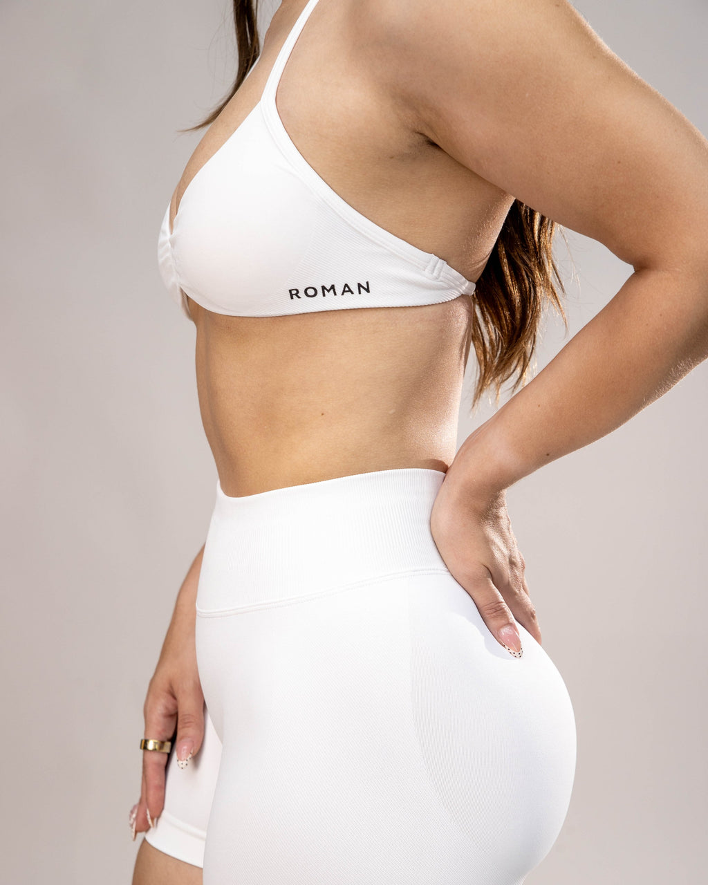 Stone Minimal Halter Bra White 3